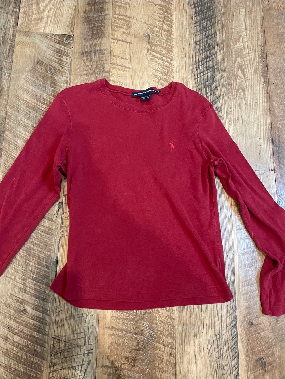 Ralph Lauren Crimson Long Sleeve Crewneck Top